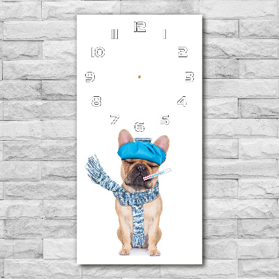 Orologio verticale con motivo di cane malato