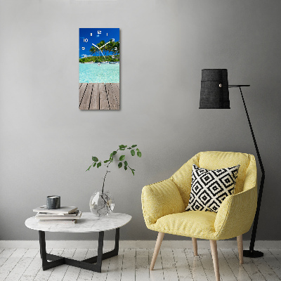 Orologio da parete verticale con motivo spiaggia tropicale