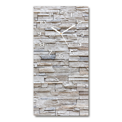 Orologio verticale con motivo muro di pietra