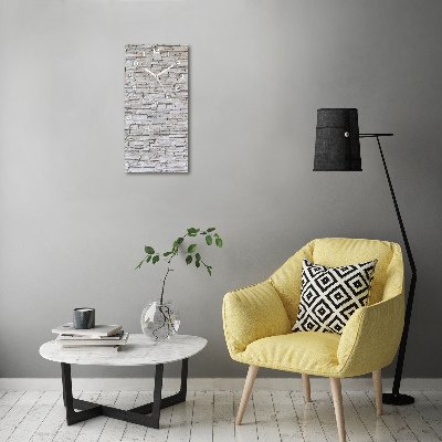 Orologio verticale in vetro con motivo effetto muro di pietra