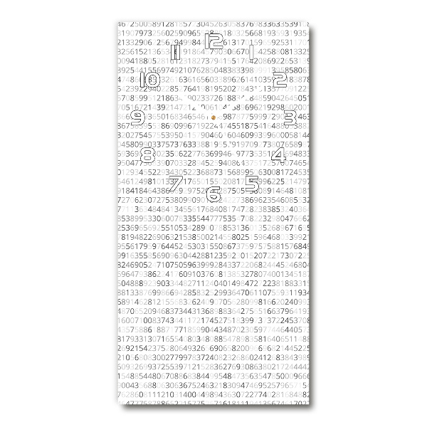 Orologio verticale in vetro con design a codice binario