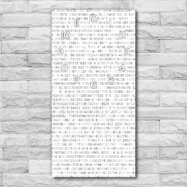 Orologio verticale in vetro con design a codice binario