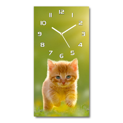 Orologio verticale con motivo di gatto rosso