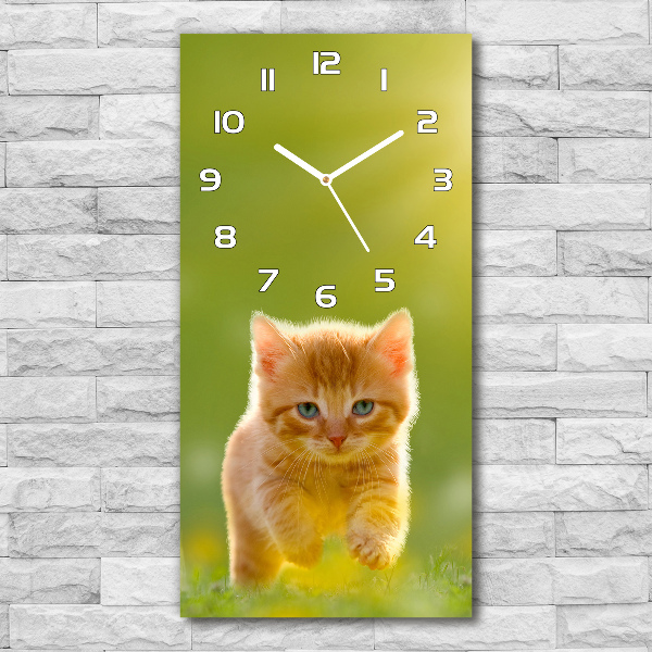 Orologio verticale con motivo di gatto rosso