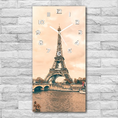 Orologio verticale in vetro con motivo della Torre Eiffel di Parigi