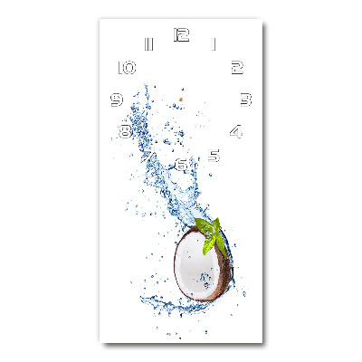 Orologio verticale in vetro con finitura in noce di cocco