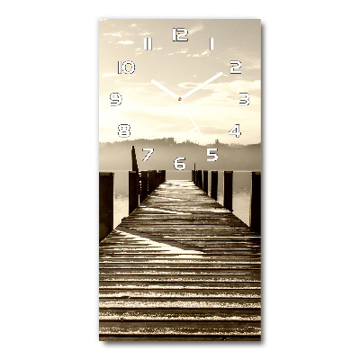 Orologio da parete verticale con quadrante in legno in stile molo