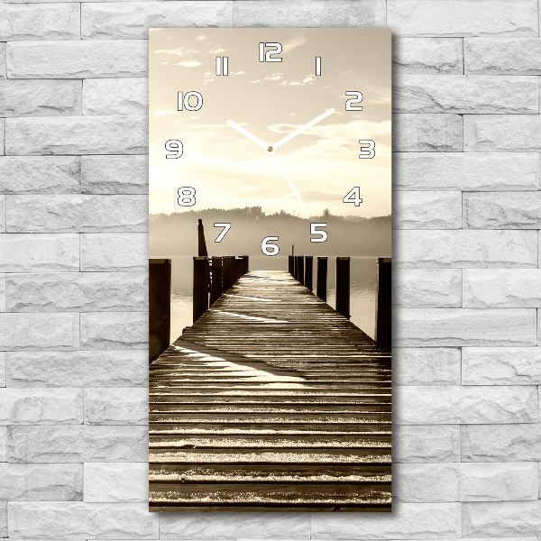 Orologio da parete verticale con quadrante in legno in stile molo