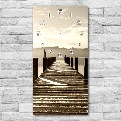 Orologio da parete verticale con quadrante in legno in stile molo