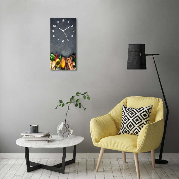 Orologio verticale con decorazione a tema spezie ed erbe aromatiche
