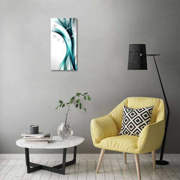 Orologio da parete verticale con motivo a onde astratte