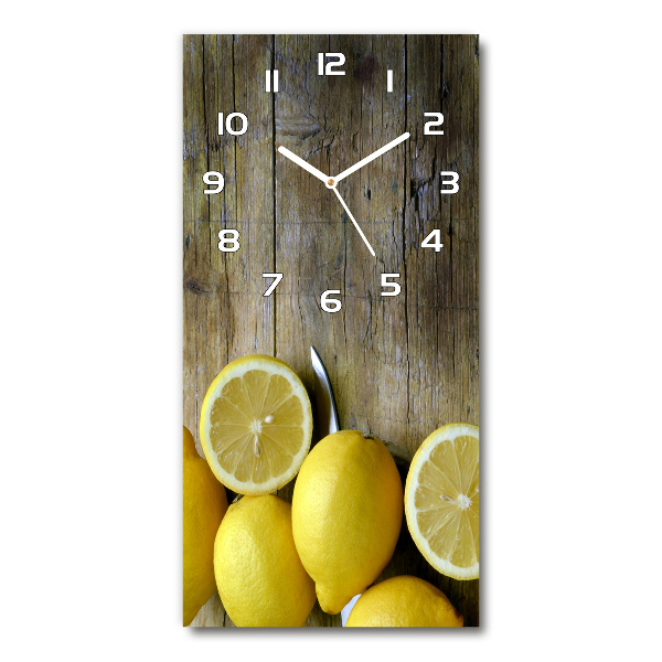 Orologio da parete verticale con motivo a limoni