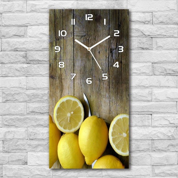Orologio da parete verticale con motivo a limoni