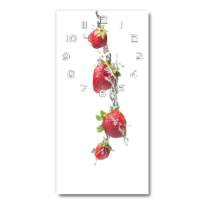Orologio verticale in vetro con decorazione a tema fragole