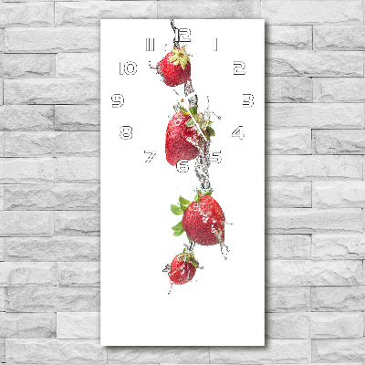 Orologio verticale in vetro con decorazione a tema fragole