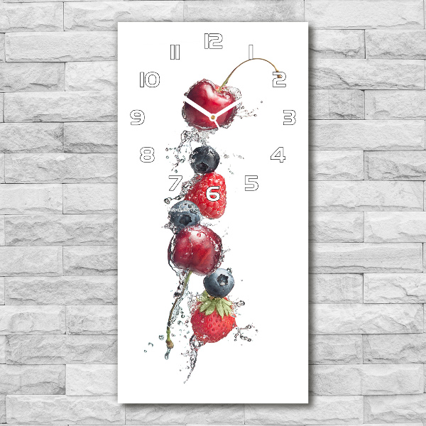 Orologio verticale in vetro con decorazione a motivo frutti di bosco