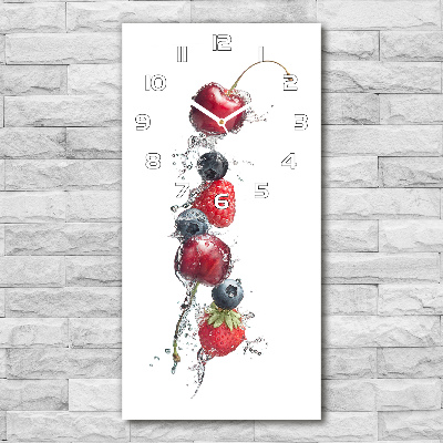 Orologio verticale in vetro con decorazione a motivo frutti di bosco