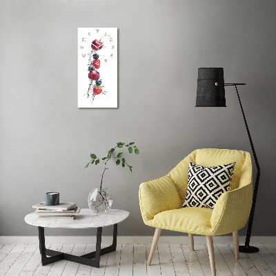 Orologio verticale in vetro con decorazione a motivo frutti di bosco