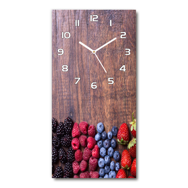 Orologio da parete verticale con motivo frutti di bosco
