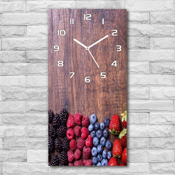 Orologio da parete verticale con motivo frutti di bosco