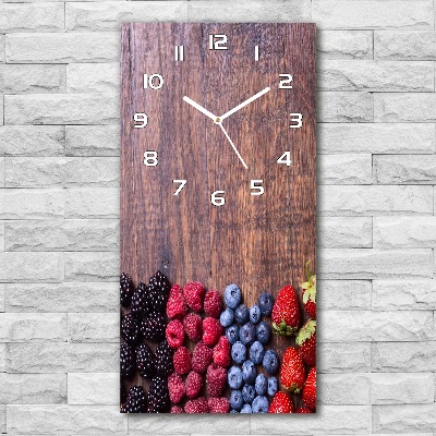 Orologio da parete verticale con motivo frutti di bosco