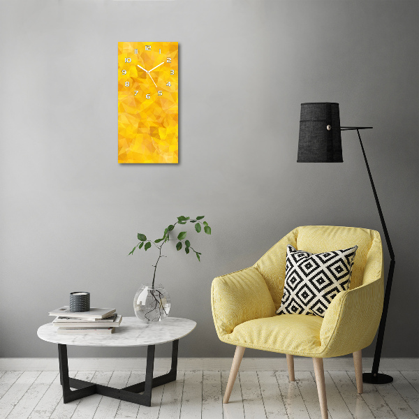 Orologio verticale in vetro con motivo di triangoli astratti