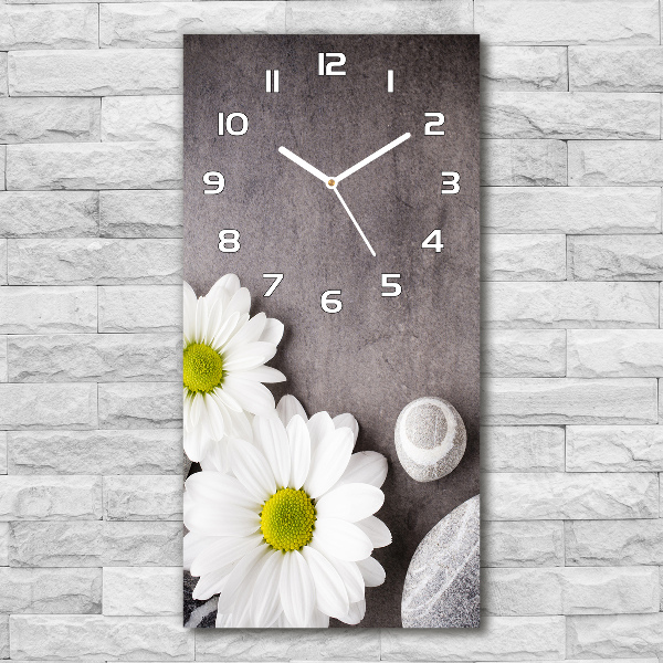 Orologio verticale in vetro con motivo Gerbera