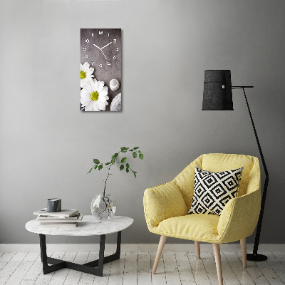 Orologio verticale in vetro con motivo Gerbera