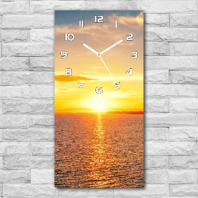 Orologio da parete verticale con stampa del mare al tramonto