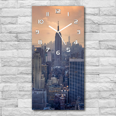 Orologio verticale con motivo di Manhattan, New York