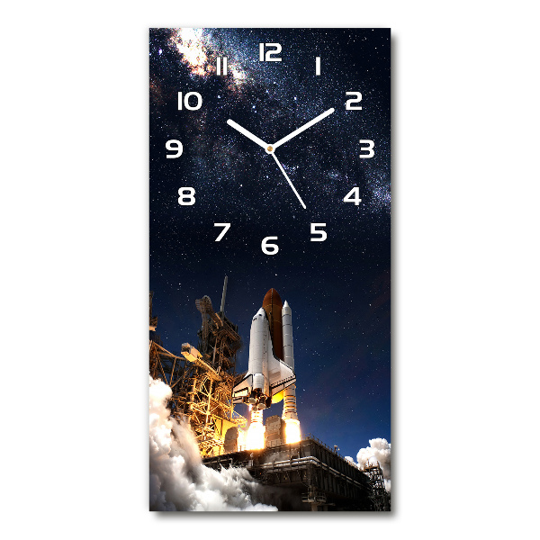 Orologio verticale in vetro con motivo del decollo del razzo