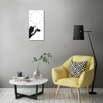 Orologio da parete verticale con motivo a mucca maculata