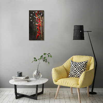 Orologio da parete verticale con motivo di peperoncini