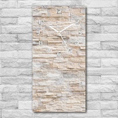 Orologio verticale in vetro con motivo muro di mattoni