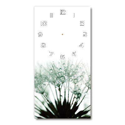 Orologio verticale con quadrante decorato con semi di tarassaco