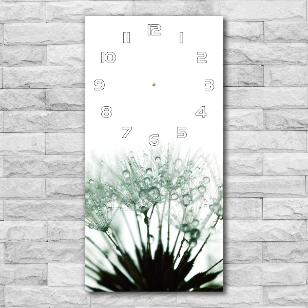 Orologio verticale con quadrante decorato con semi di tarassaco
