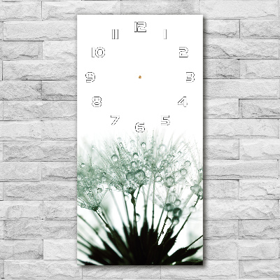 Orologio verticale con quadrante decorato con semi di tarassaco
