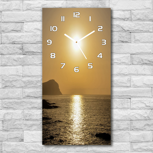 Orologio verticale con motivo mare al tramonto