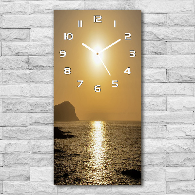 Orologio verticale con motivo mare al tramonto