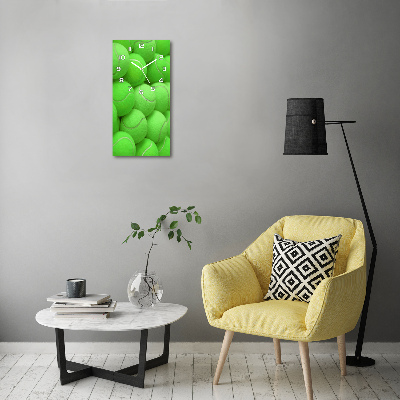 Orologio verticale in vetro con motivo di palline da tennis