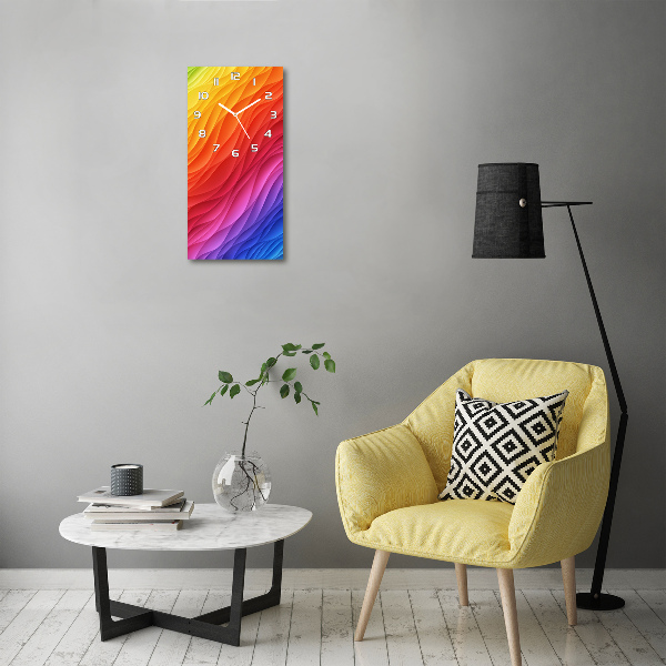 Orologio verticale in vetro con motivo 'Piogge colorate'