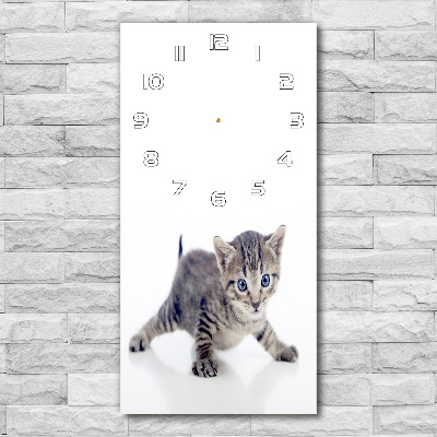 Orologio verticale in vetro con decorazione a gattino