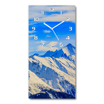 Orologio verticale in vetro con motivo montagne in inverno