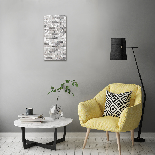 Orologio da parete verticale con motivo effetto muro di mattoni