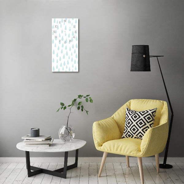 Orologio verticale in vetro con motivo a goccioline