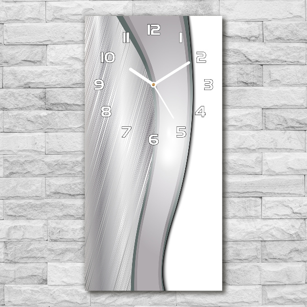 Orologio verticale in vetro con motivo astratto metallico