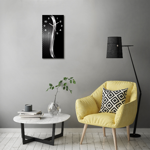 Orologio verticale con motivo ad astrazione metallica
