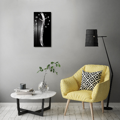 Orologio verticale con motivo ad astrazione metallica