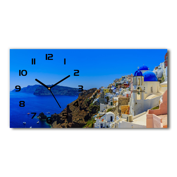 Orologio orizzontale con stampa di Santorini, Grecia