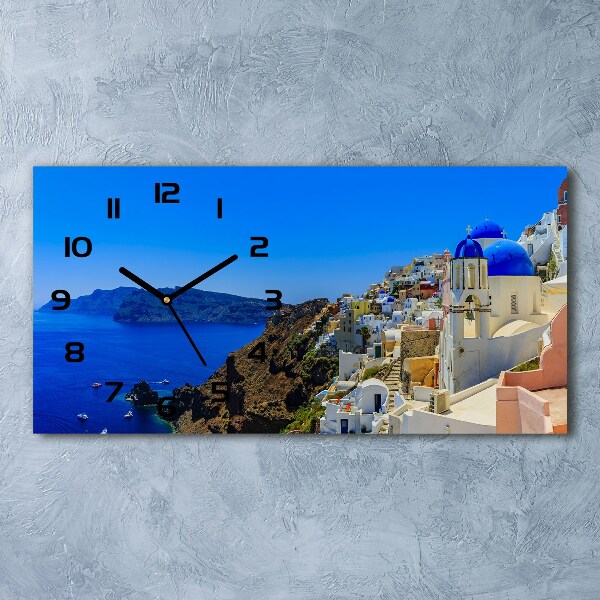 Orologio orizzontale con stampa di Santorini, Grecia